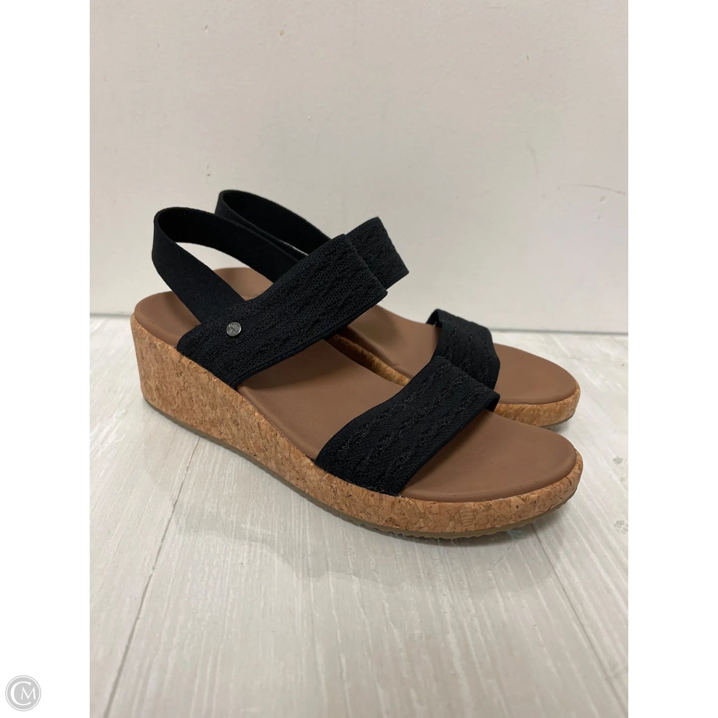 Sandals Heels Wedge By Skechers In Black, Size: 10
