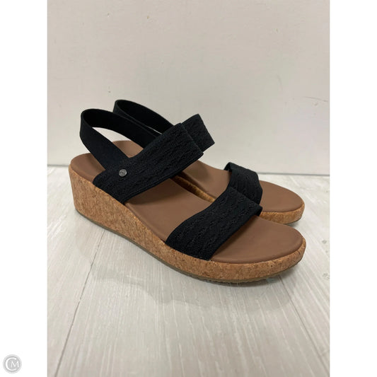 Sandals Heels Wedge By Skechers In Black, Size: 10
