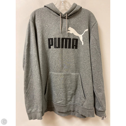 Athletic Sweatshirt Hoodie By Puma In Grey, Size: Xl