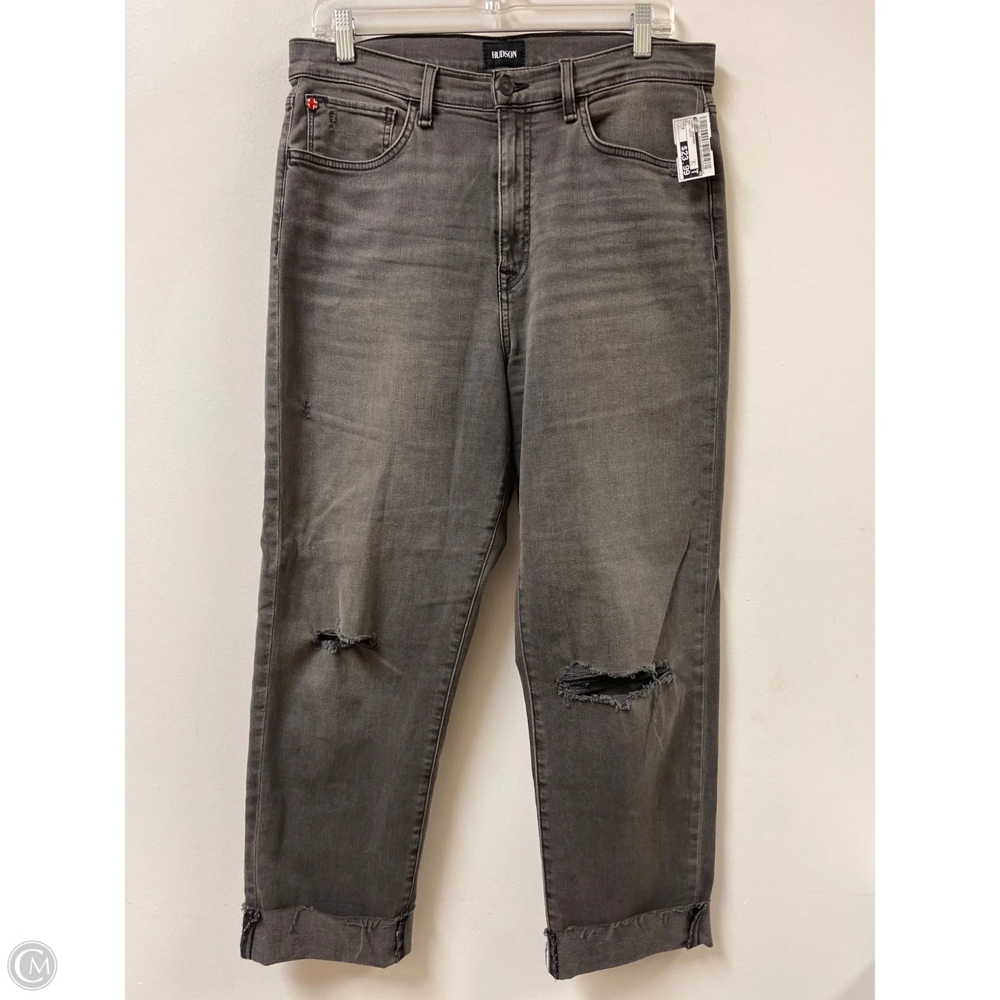 Jeans Cropped By Hudson In Grey Denim, Size: 8