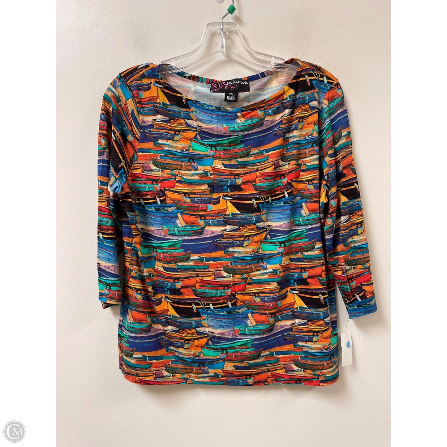 Top Long Sleeve By Peck And Peck In Multi-colored, Size: Xlp