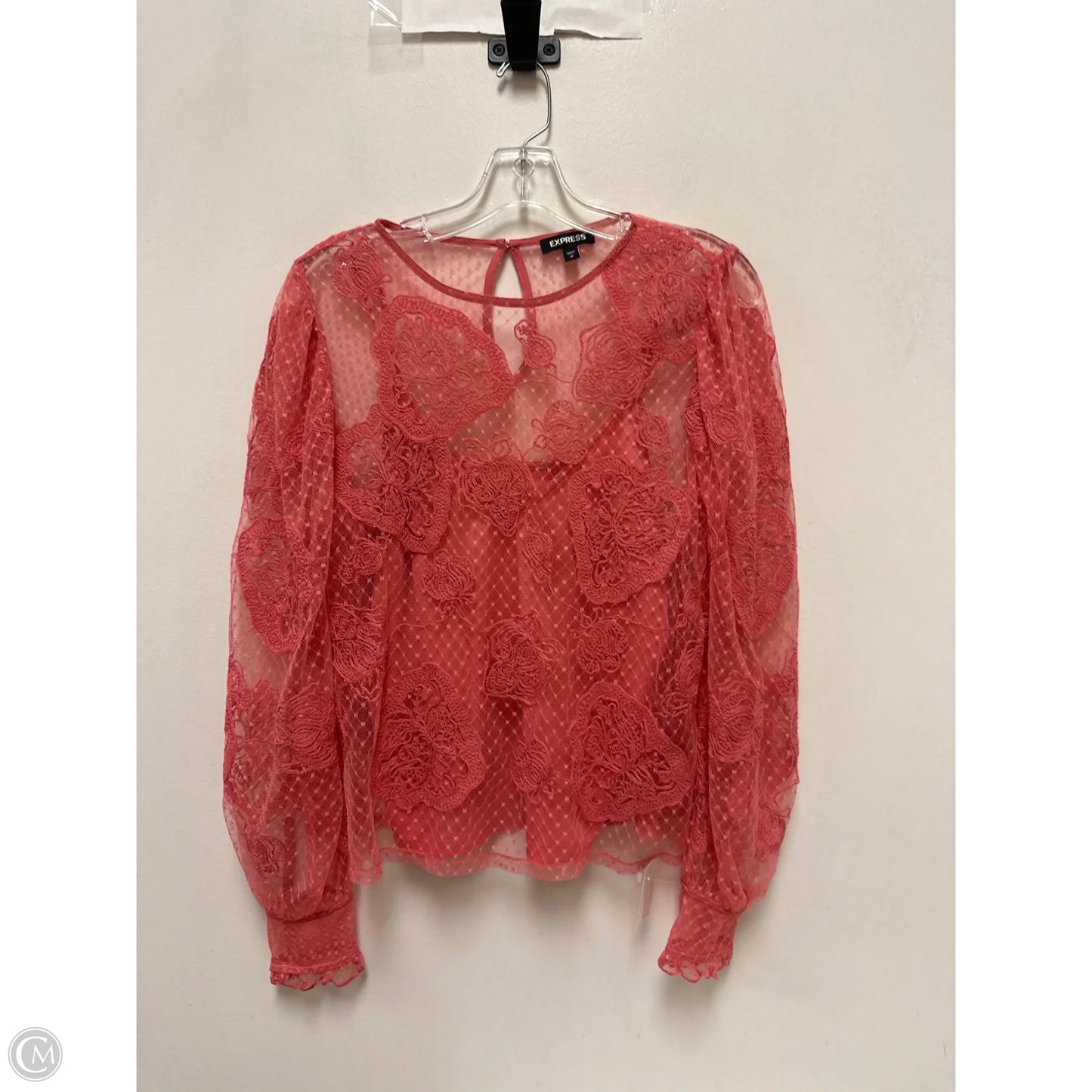 Top Long Sleeve By Express In Pink, Size: M