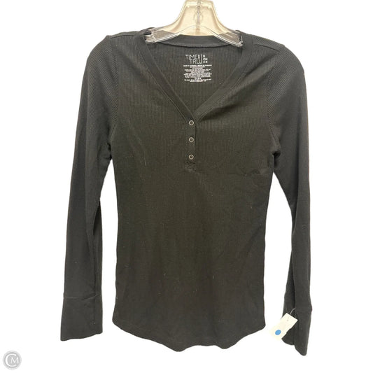 Top Long Sleeve By Time And Tru In Black, Size: S