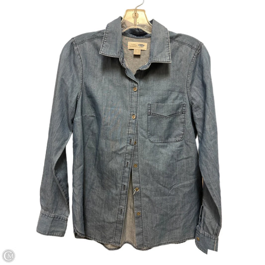 Blouse Long Sleeve By Old Navy In Blue, Size: Xs