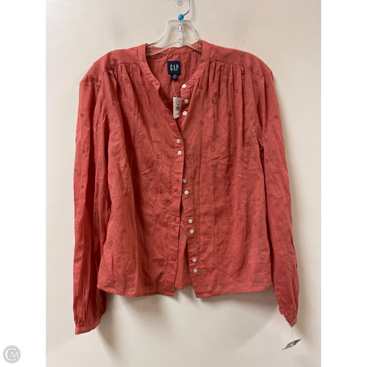 Blouse Long Sleeve By Gap In Pink, Size: Xsp