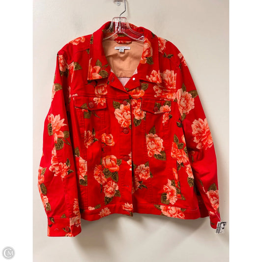 Jacket Denim By Isaac Mizrahi Live Qvc In Red, Size: 3x