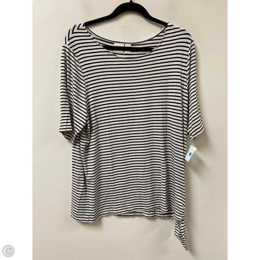 Top Short Sleeve By Chicos In Striped Pattern, Size: Xl