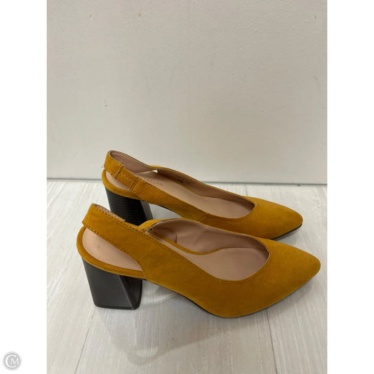 Shoes Heels Block By Ann Taylor In Yellow, Size: 6.5