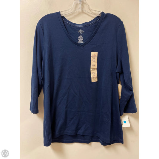 Top Long Sleeve By St Johns Bay In Navy, Size: 1x