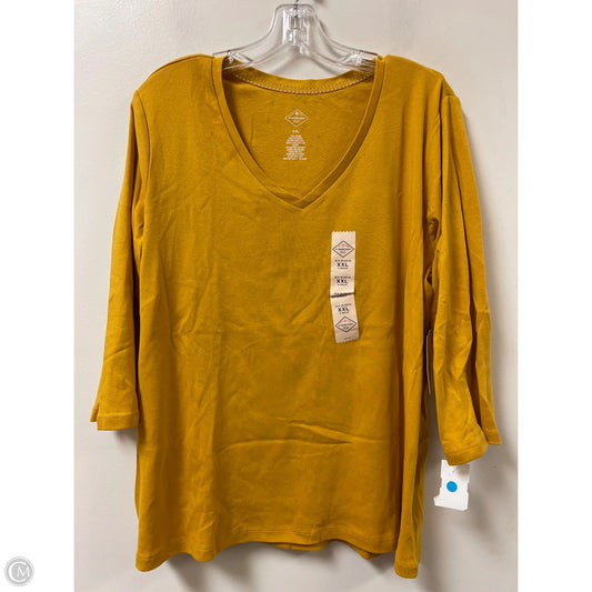 Top Long Sleeve By St Johns Bay In Yellow, Size: 1x
