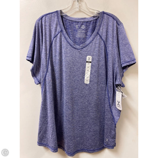 Athletic Top Short Sleeve By Xersion In Purple, Size: 2x
