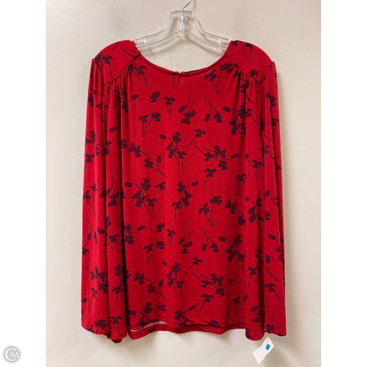Top Long Sleeve By Liz Claiborne In Red, Size: Xl