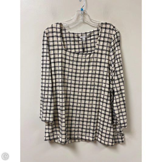 Top Long Sleeve By Chicos In Black & Cream, Size: Xl