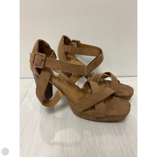 Sandals Heels Block By Anne Klein In Brown, Size: 9