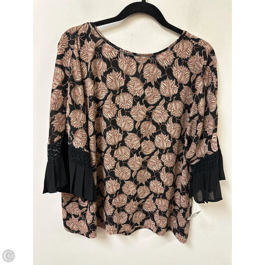 Top Short Sleeve By Dr2 In Black & Brown, Size: L