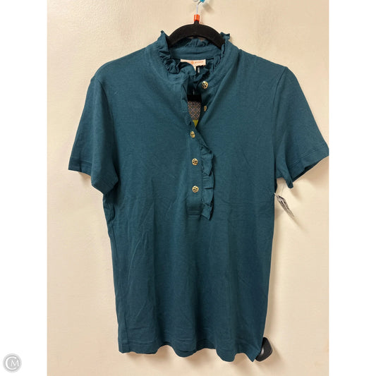 Top Short Sleeve Designer By Tory Burch In Teal, Size: M