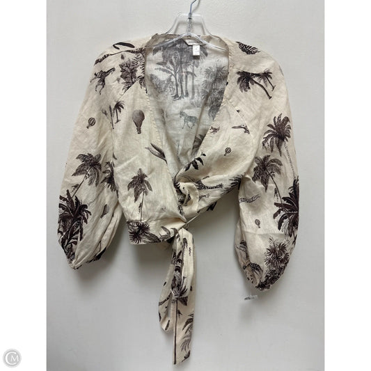 Top Long Sleeve By Banana Republic In Cream, Size: M