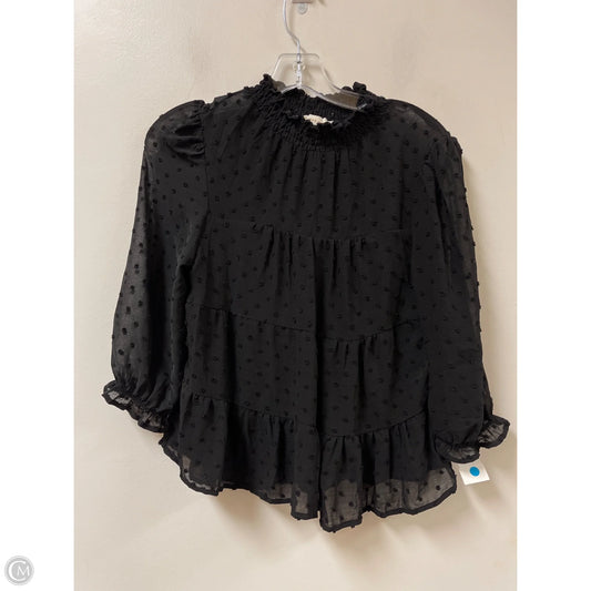 Top Long Sleeve By Monteau In Black, Size: M