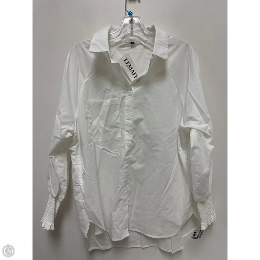 Blouse Long Sleeve By Clothes Mentor In White, Size: M
