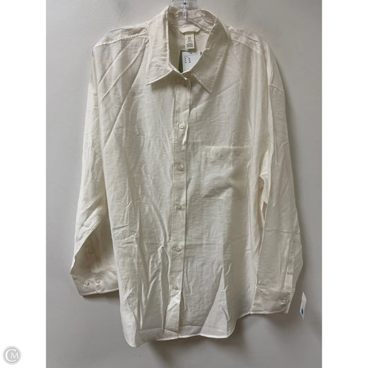 Blouse Long Sleeve By H&m In Cream, Size: Xl