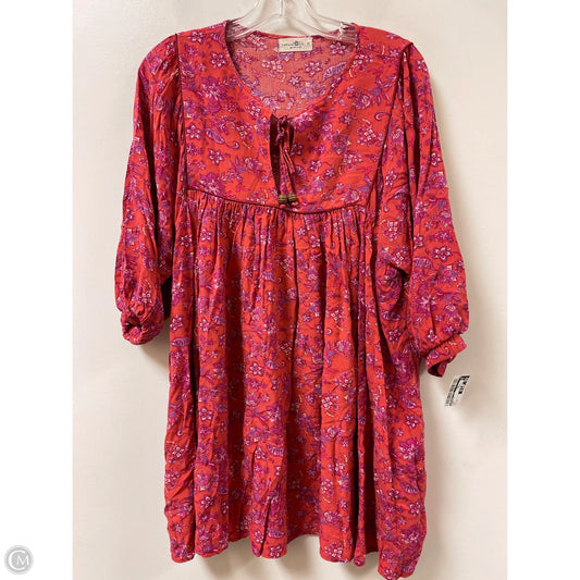Tunic Long Sleeve By Natural Life In Red, Size: M