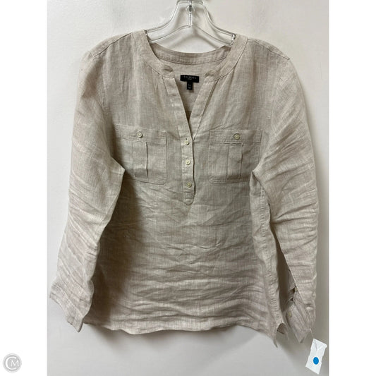 Top Long Sleeve By Talbots In Cream, Size: Lp