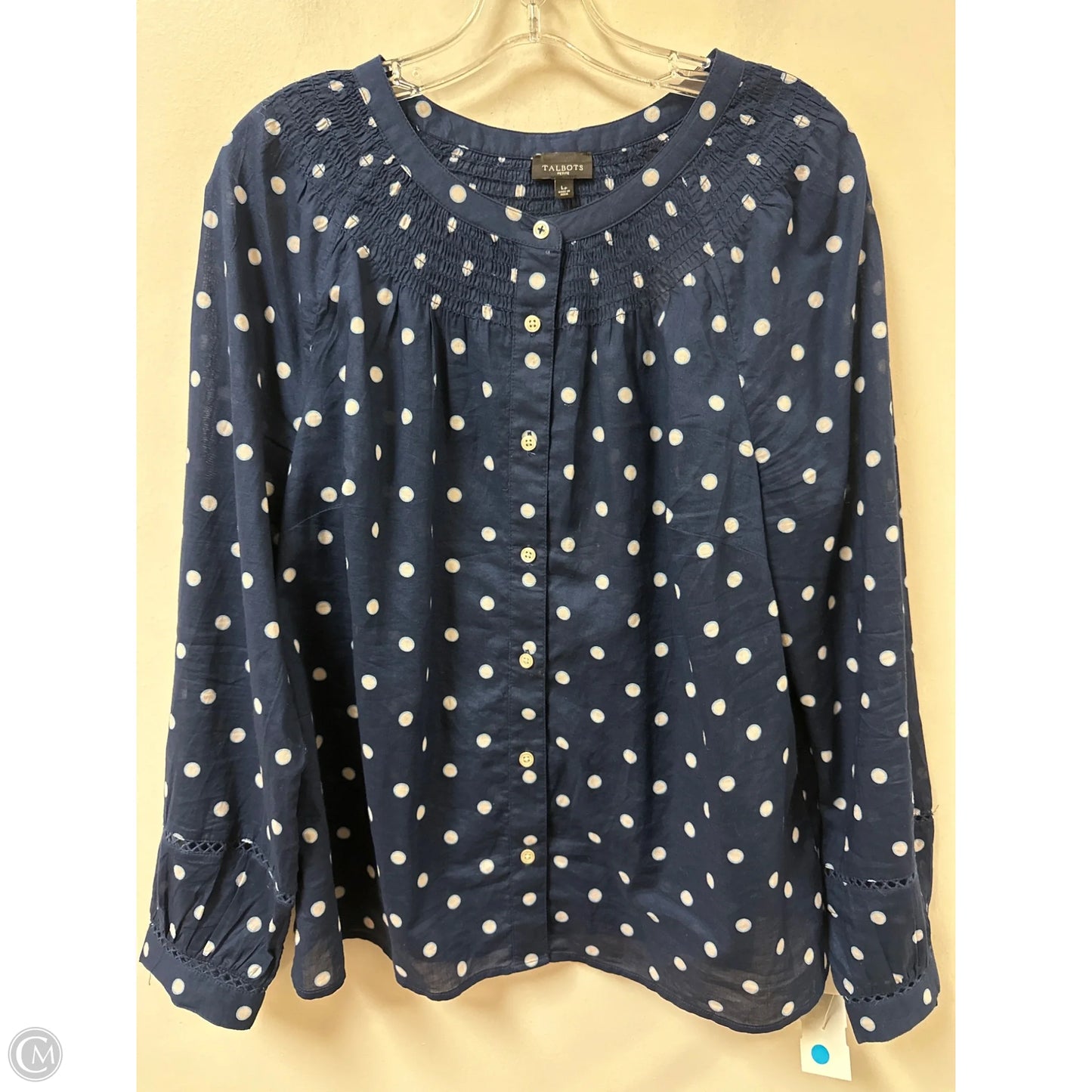 Blouse Long Sleeve By Talbots In Navy, Size: Lp