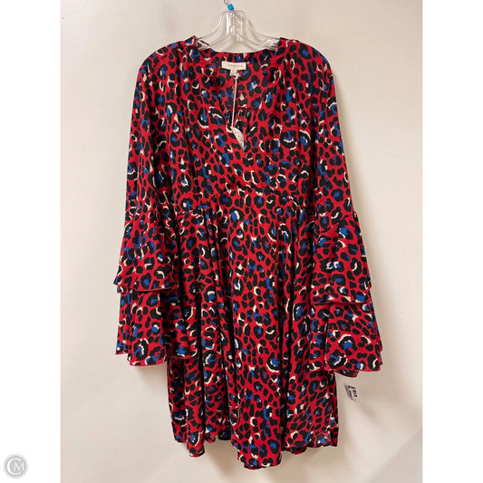 Dress Casual Short By Umgee In Blue & Red, Size: 2x