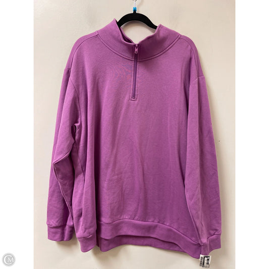 Sweatshirt Collar By Pink In Purple, Size: 1x
