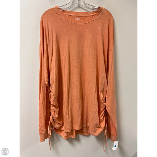 Top Long Sleeve By Pink In Orange, Size: 1x