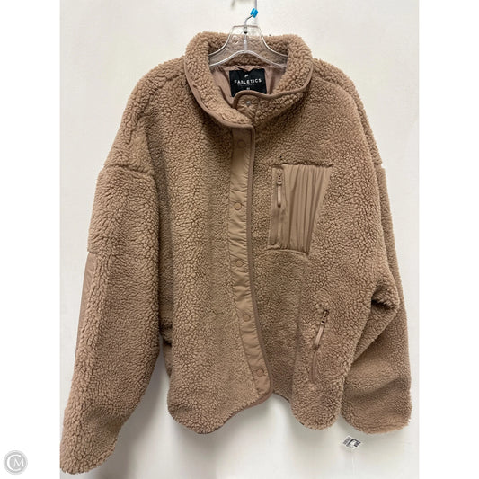 Jacket Faux Fur & Sherpa By Fabletics In Brown, Size: 4x