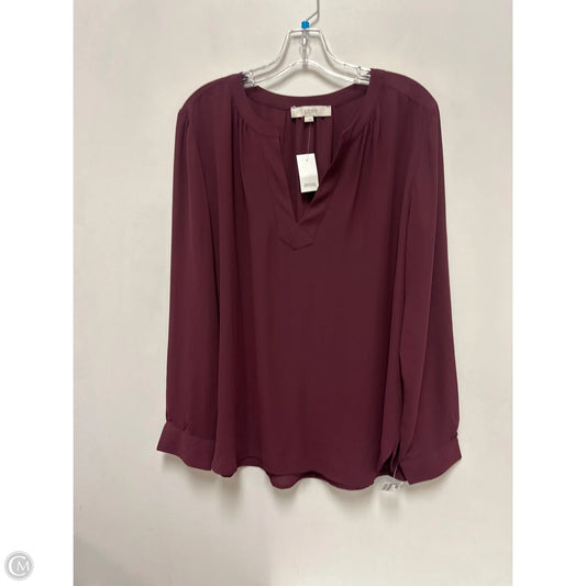 Top Long Sleeve By Loft In Red, Size: L