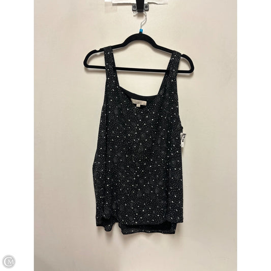 Top Sleeveless By Loft In Black & White, Size: Xl