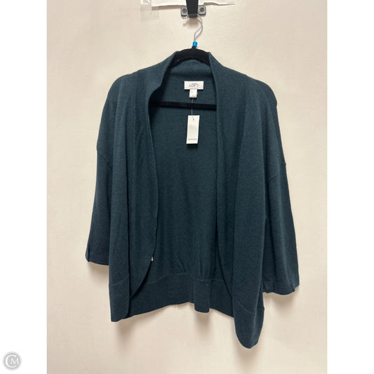 Sweater Cardigan By Loft In Blue, Size: L