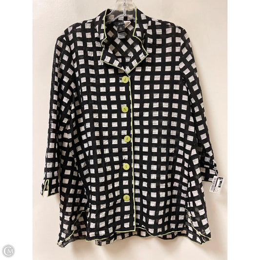 Tunic Long Sleeve By Ali Miles In Black & White, Size: S