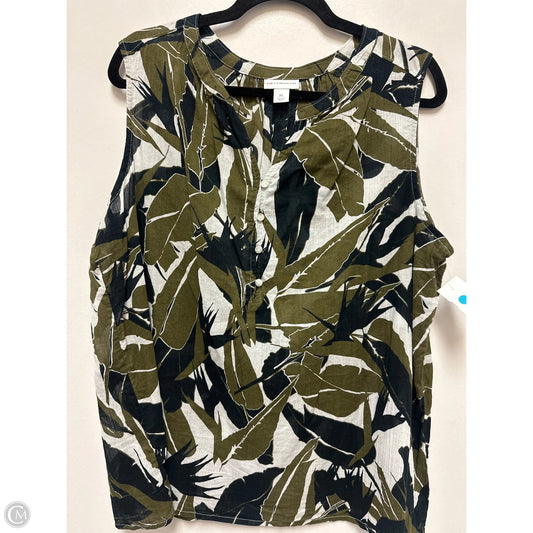 Top Sleeveless By Liz Claiborne In Black & Green, Size: Xl