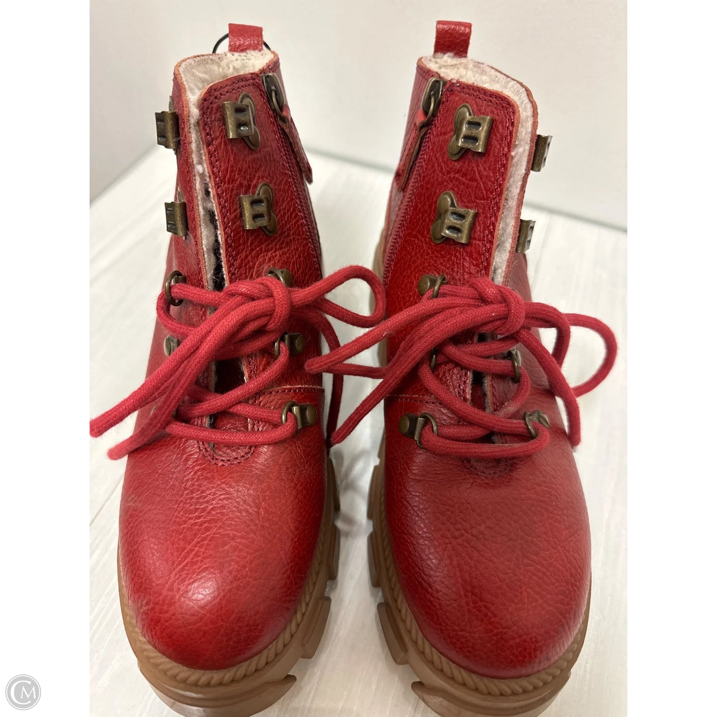 Boots Combat By Kelsi Dagger In Red, Size: 7