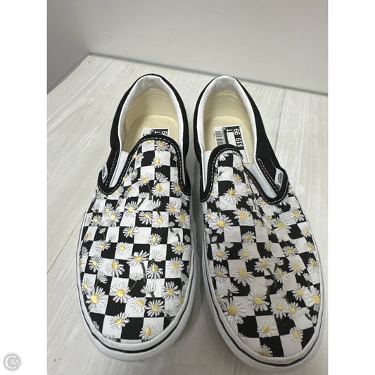 Shoes Flats By Vans In Black & White, Size: 6.5