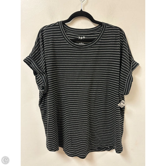 Top Short Sleeve By Maurices In Black & White, Size: 1x