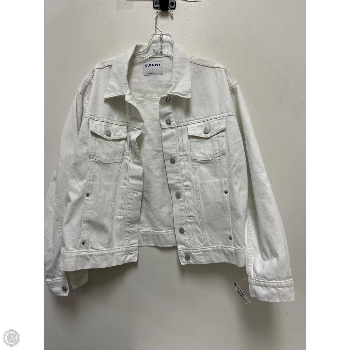 Jacket Denim By Old Navy In White Denim, Size: L