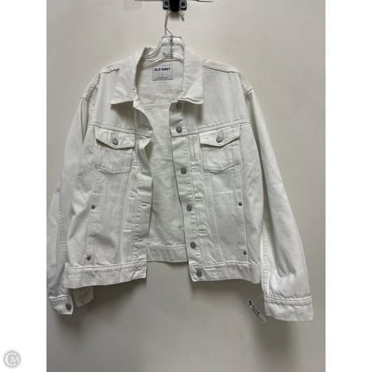 Jacket Denim By Old Navy In White Denim, Size: L