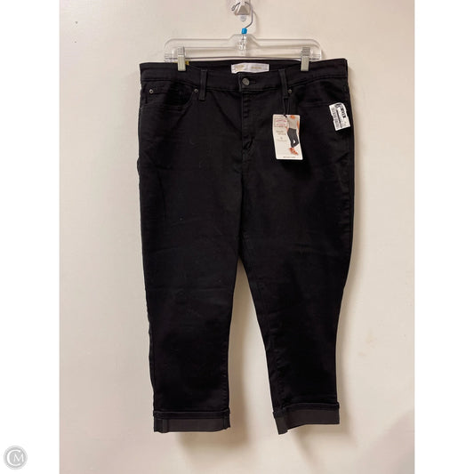 Jeans Cropped By Levis In Black Denim, Size: 18