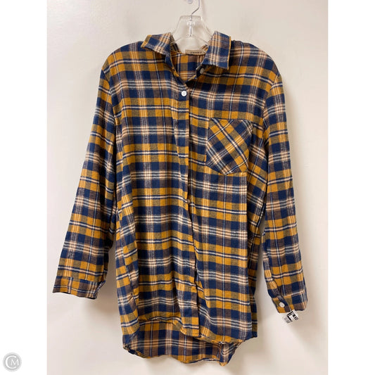 Blouse Long Sleeve By Clothes Mentor In Blue & Yellow, Size: L