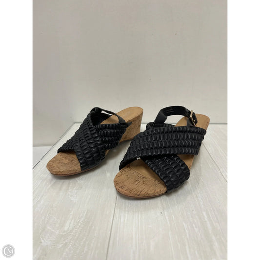 Sandals Heels Wedge By Market & Spruce In Black, Size: 7.5