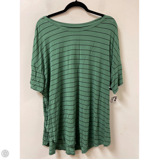 Top Short Sleeve By Time And Tru In Black & Green, Size: 1x