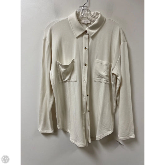 Blouse Long Sleeve By Loft In Cream, Size: M