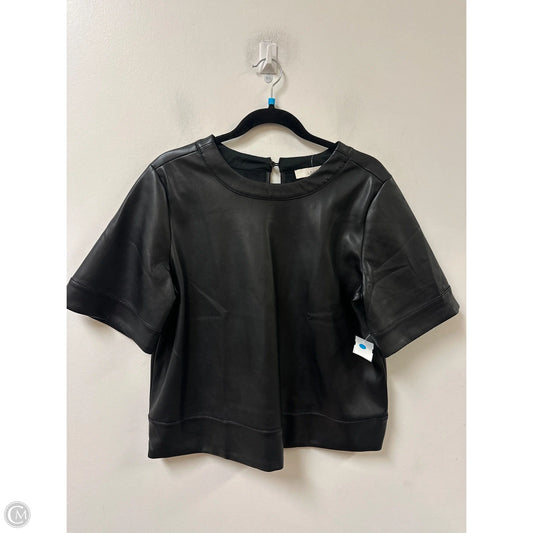 Top Short Sleeve By Loft In Black, Size: M