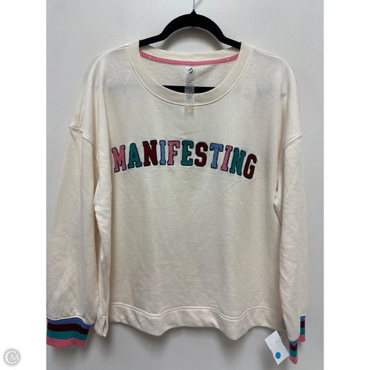 Sweatshirt Crewneck By Lou And Grey In Cream, Size: L