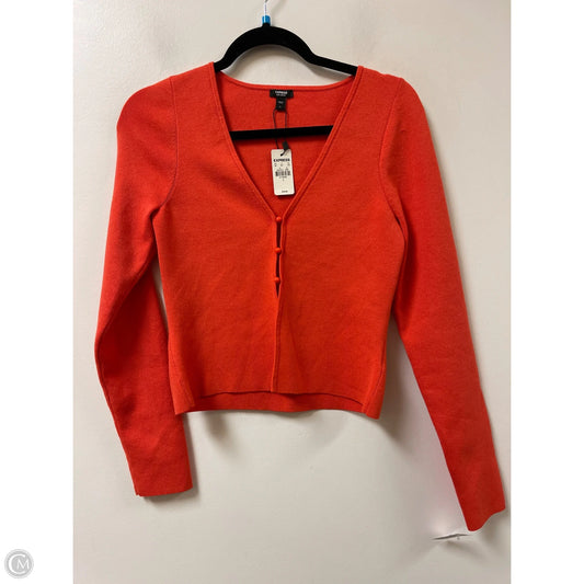 Sweater Cardigan By Express In Orange, Size: L