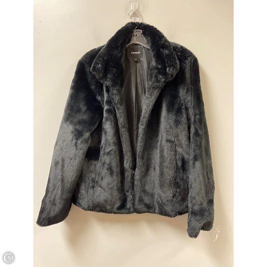 Jacket Faux Fur & Sherpa By Express In Black, Size: L